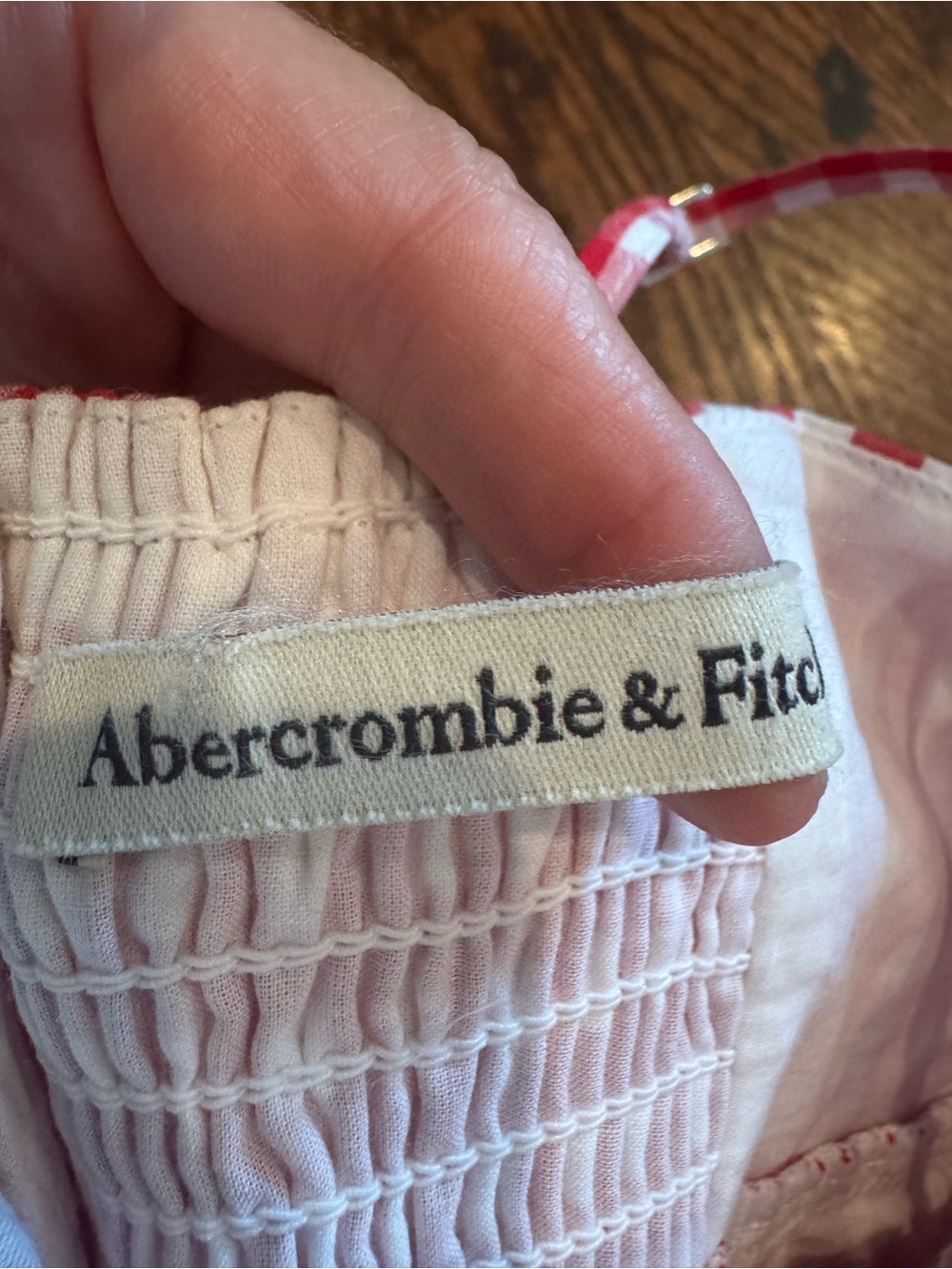 Abercrombie & Fitch Red and White Gingham Mini Dress - Picture 4 of 4